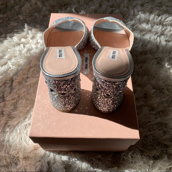 Miu Miu Glitter Mules - Picture 5 of 6